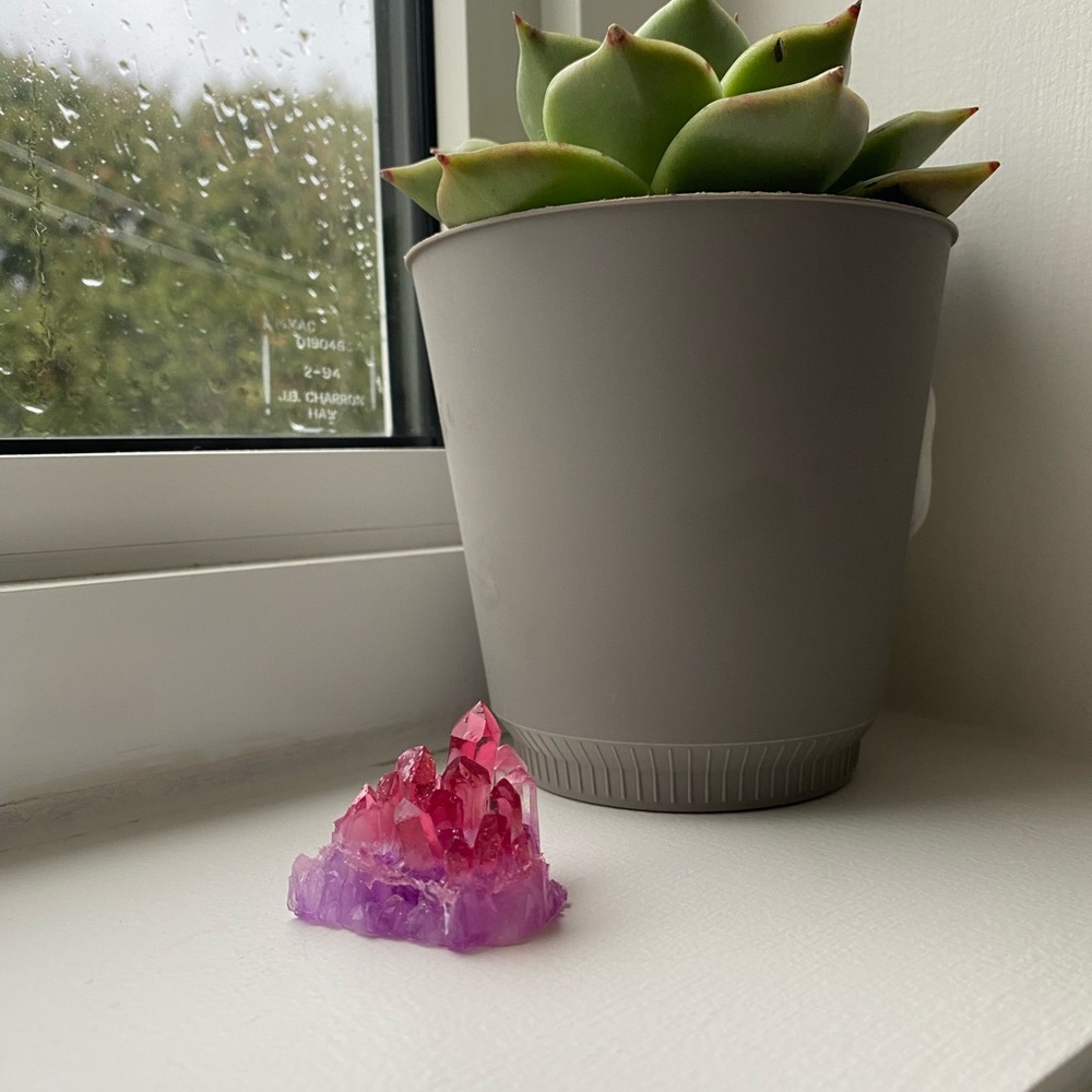 House decoration ~ Multicoloured crystal cluster decoration handmade 💖🤍💜